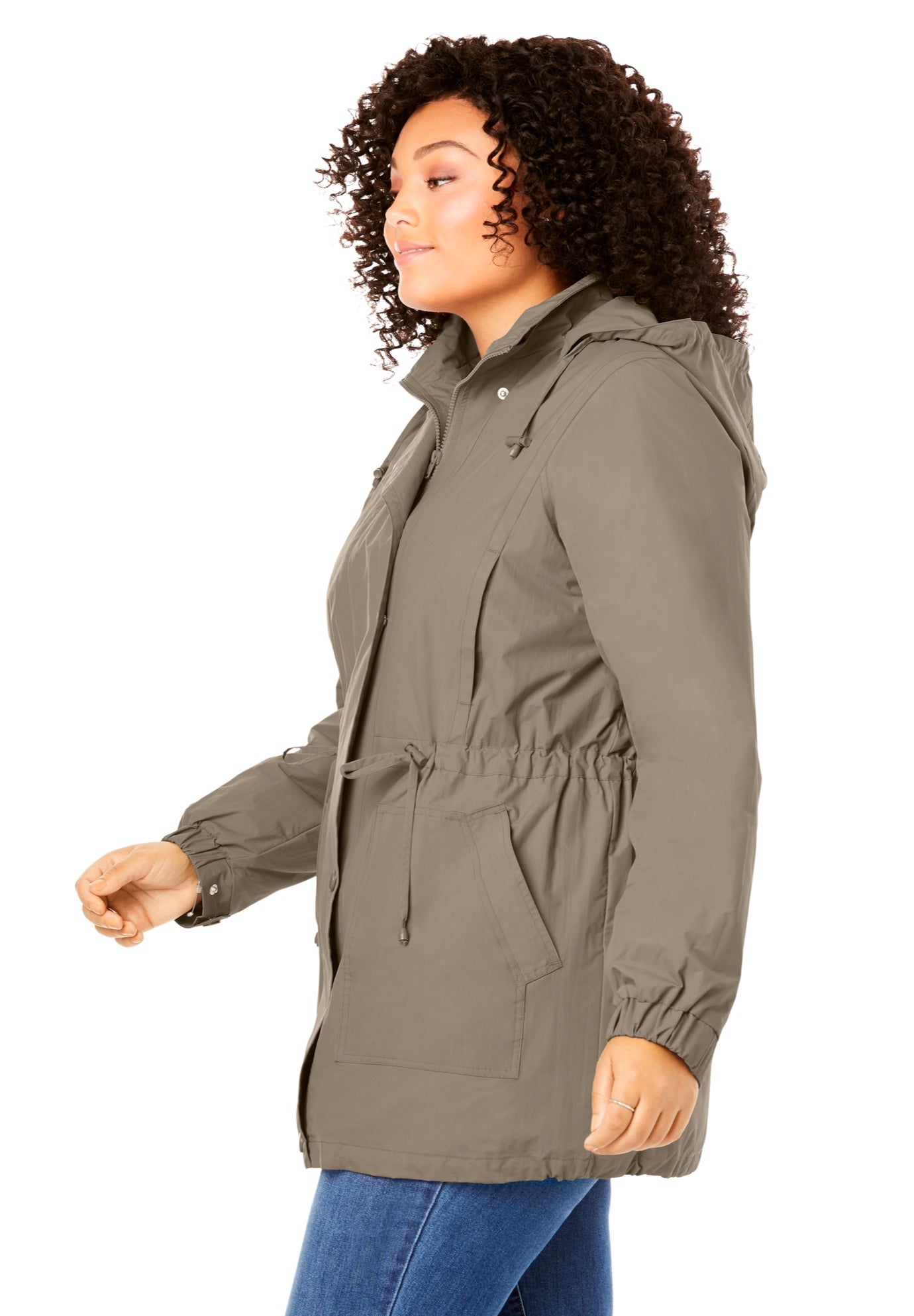 Taslon&reg; Anorak Jacket with Removable Fleece Lining image number 3
