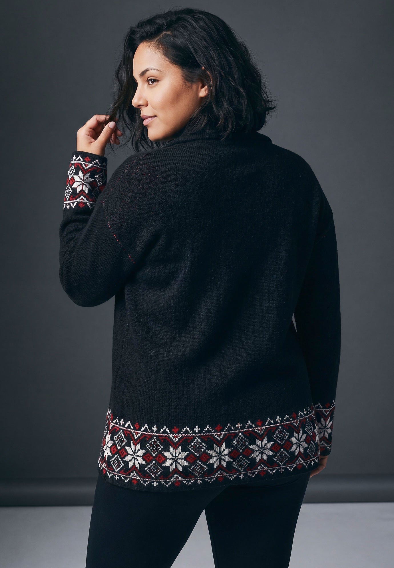 Fairisle Zip Front Cardigan image number 3