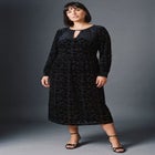 Keyhole Velvet Burnout Dress image number 0