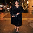 Keyhole Velvet Burnout Dress image number 1