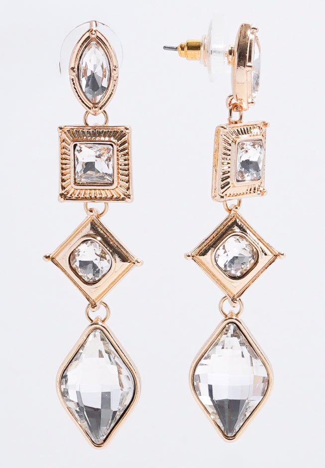 Rhinestone Drop Earrings image number 1