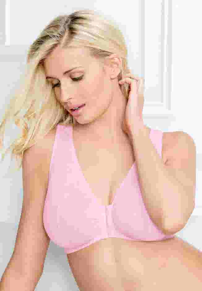 Leading Lady® Meryl Cotton Front-Close Wireless Bra image number 5