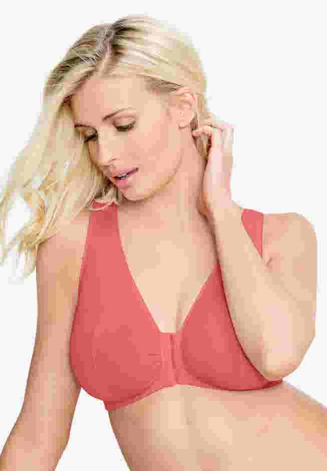 Leading Lady® Meryl Cotton Front-Close Wireless Bra image number 0