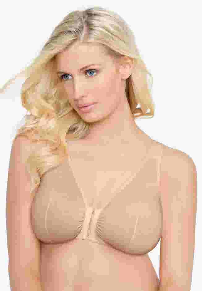 Leading Lady® Meryl Cotton Front-Close Wireless Bra image number 0