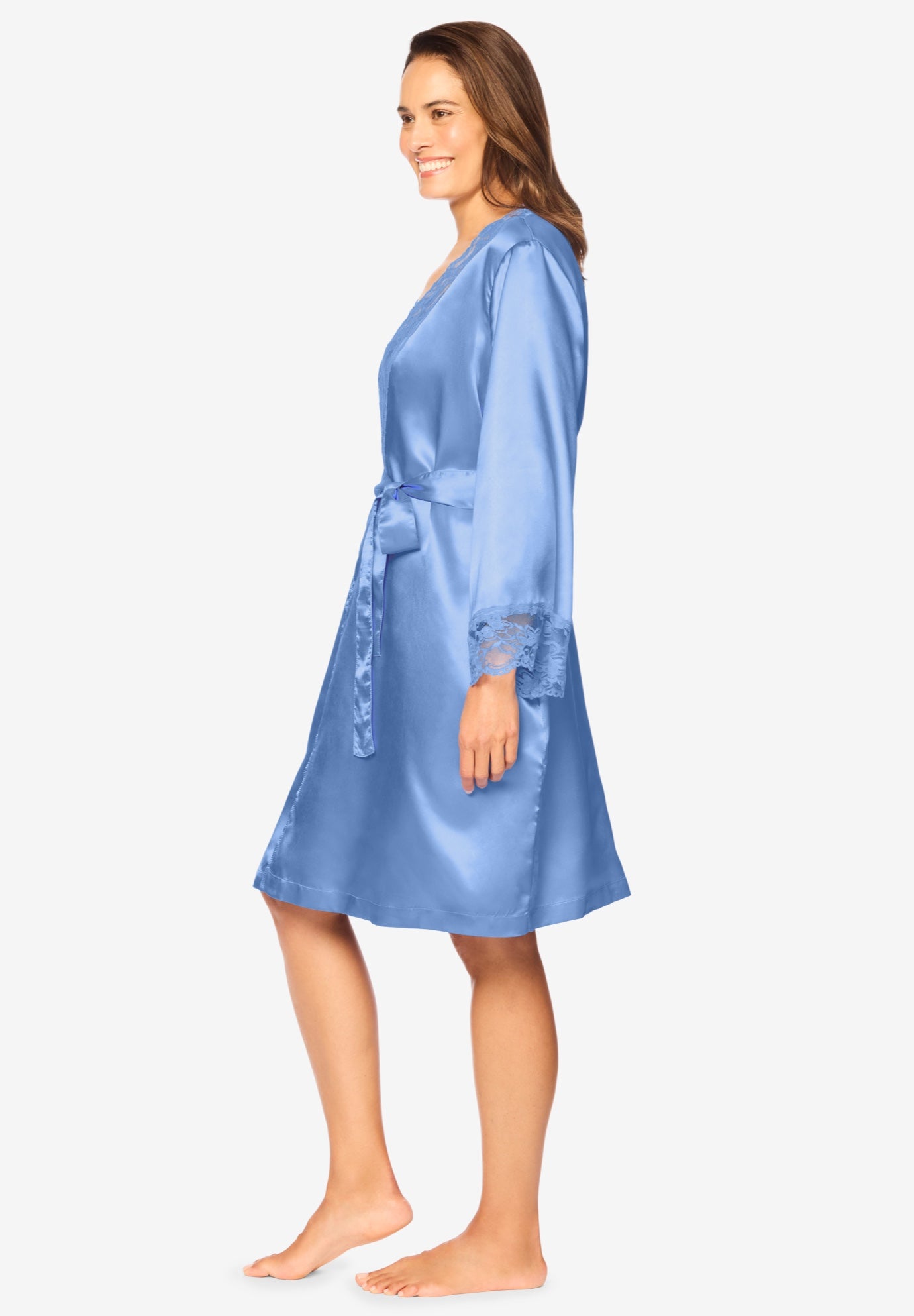 The Luxe Satin Short Peignoir Set image number 2