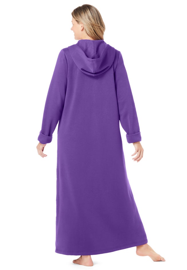 Long Hooded Fleece Sweatshirt Robe image number 1