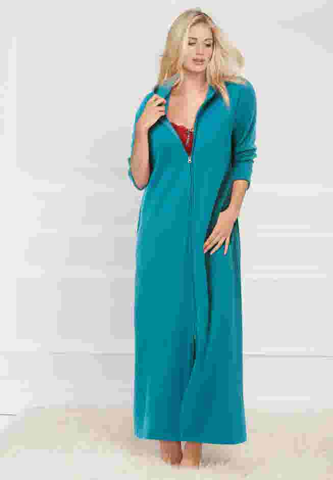 Long Hooded Fleece Sweatshirt Robe image number 2