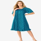 Short Floral Print Cotton Gown image number null