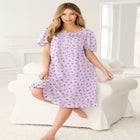 Short Floral Print Cotton Gown image number null