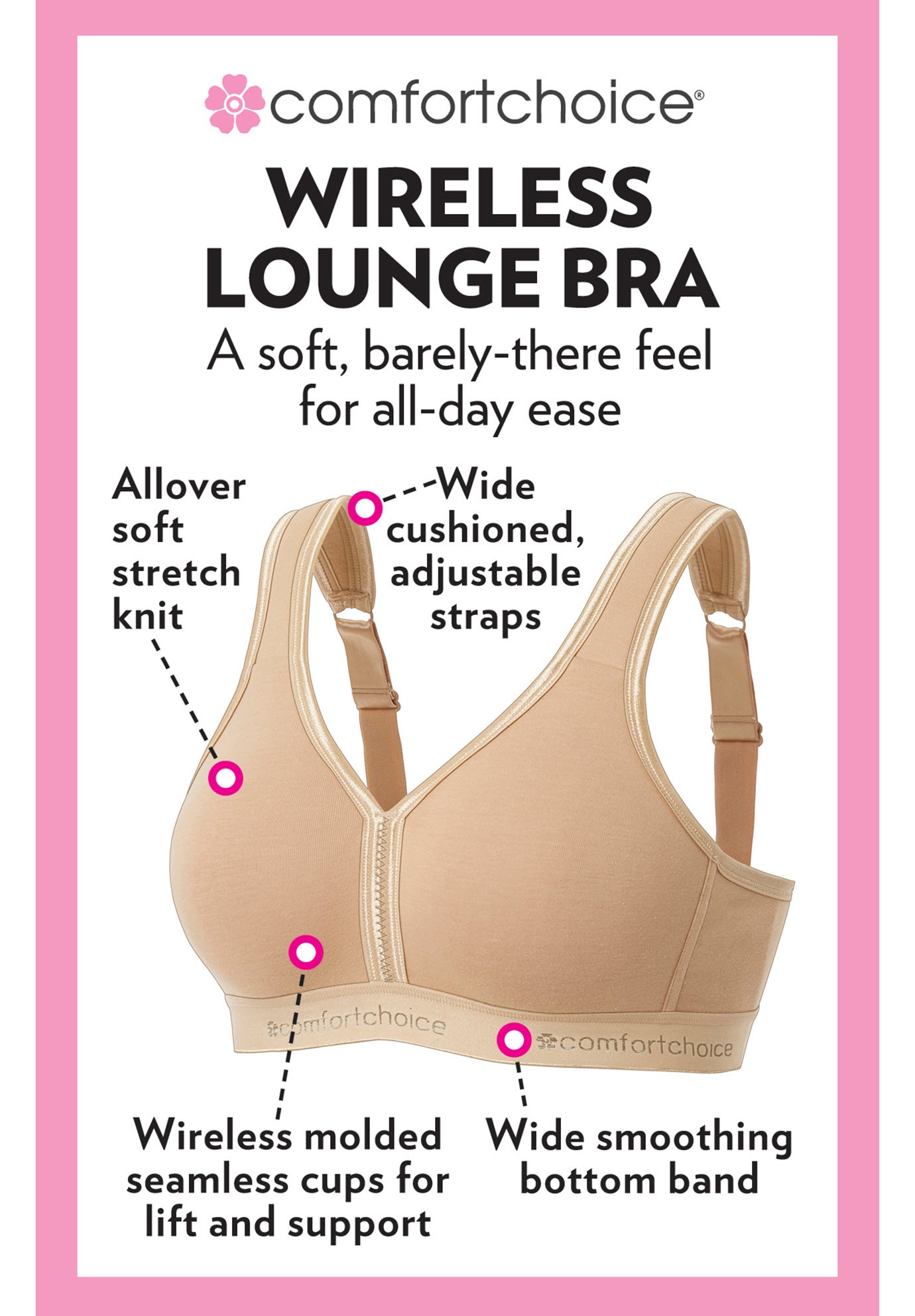 Wireless Back-Close Lounge Bra image number 3