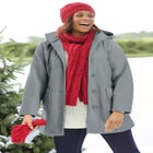 Hooded A-Line Fleece Coat image number 3