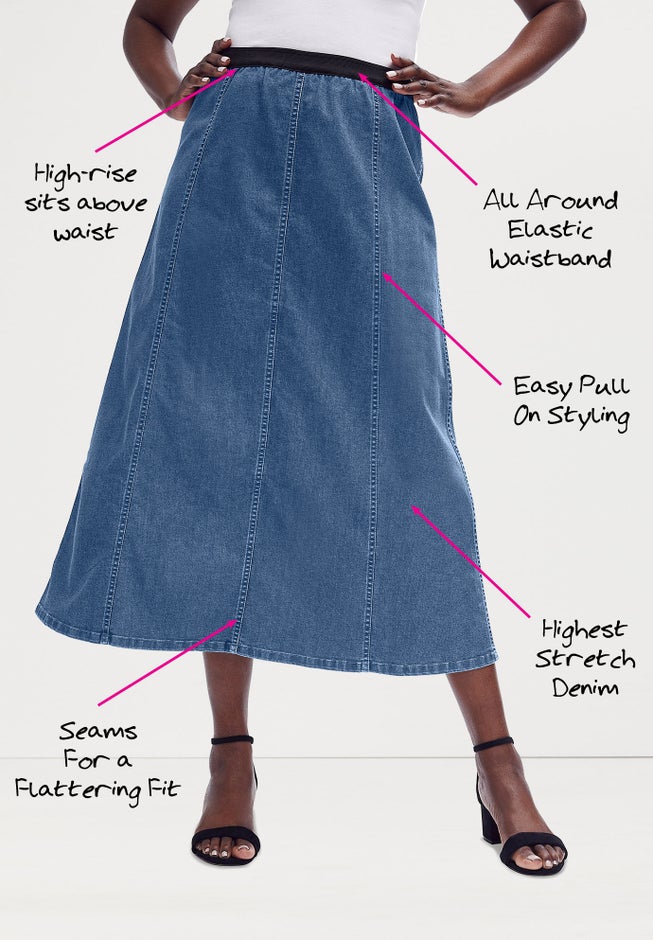 Stretch Denim Jegging Skirt image number 1