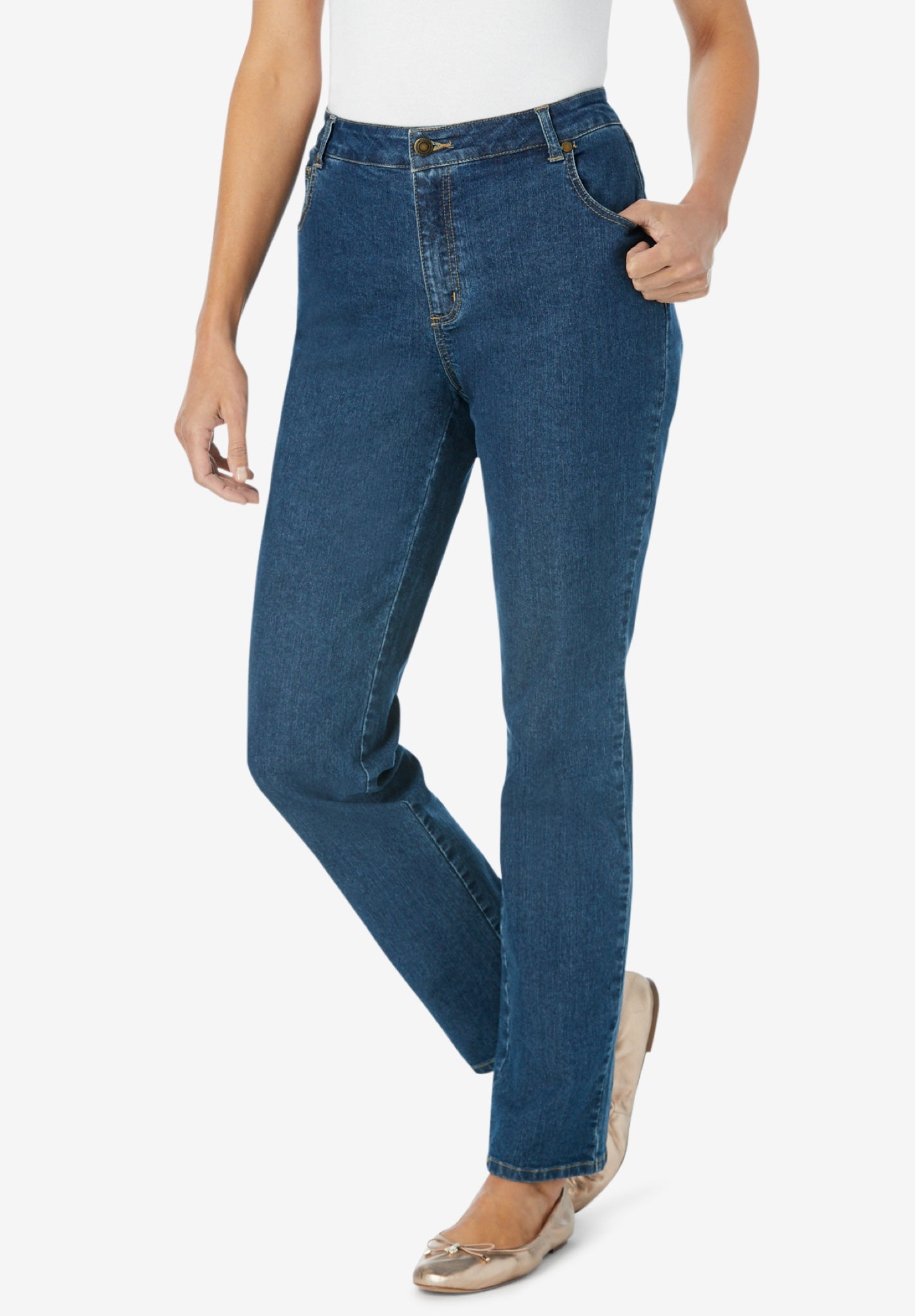 Stretch Denim 5-Pocket Straight-Leg Jeans image number 0