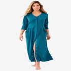 Long Snap-Front Knit Lounger image number 0