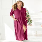 Long Snap-Front Knit Lounger image number null