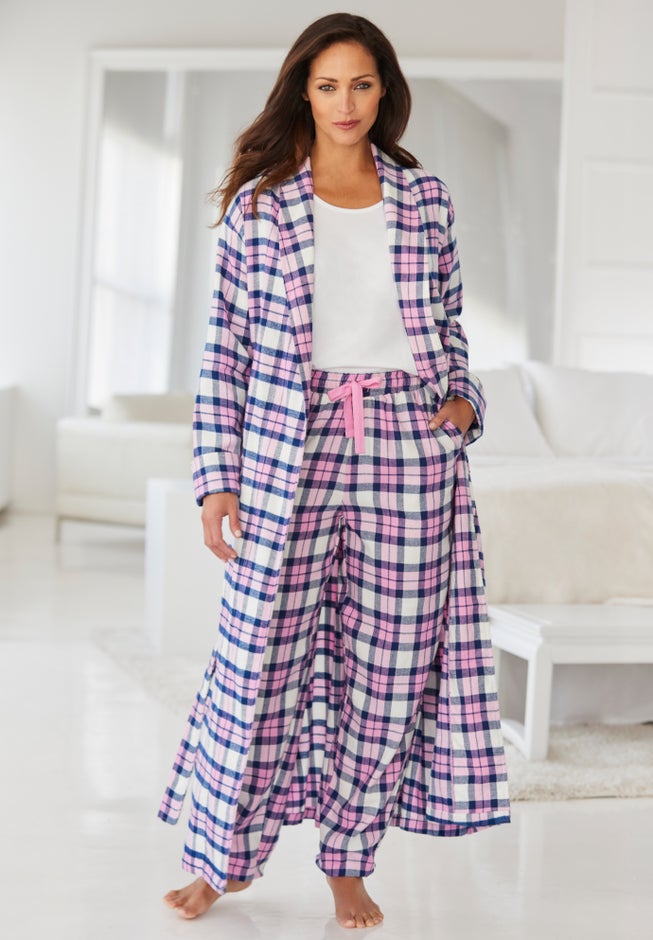 Long Flannel Robe  image number 7