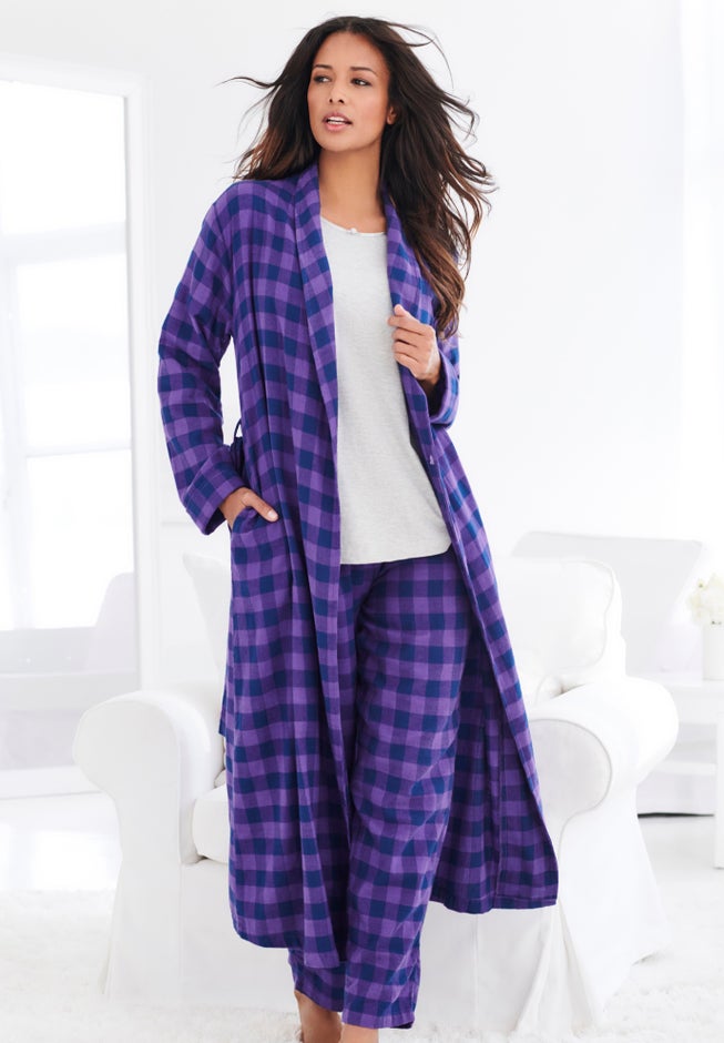 Long Flannel Robe  image number 8