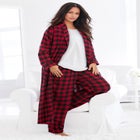 Long Flannel Robe  image number null