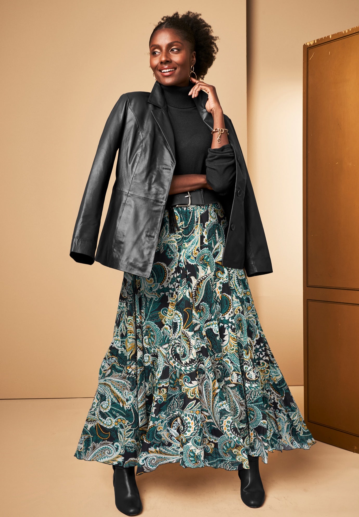 Flowing Crinkled Maxi Skirt image number 4