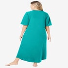 Long French Terry Zip-Front Robe image number null