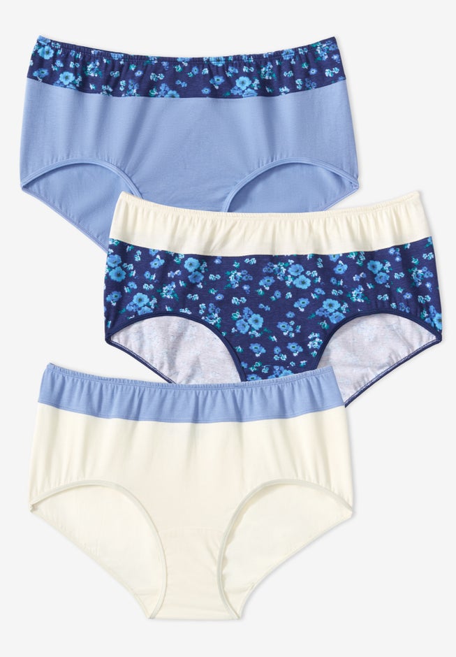 Full Coverage Stretch Cotton Color Block Brief 3-Pack image number 0