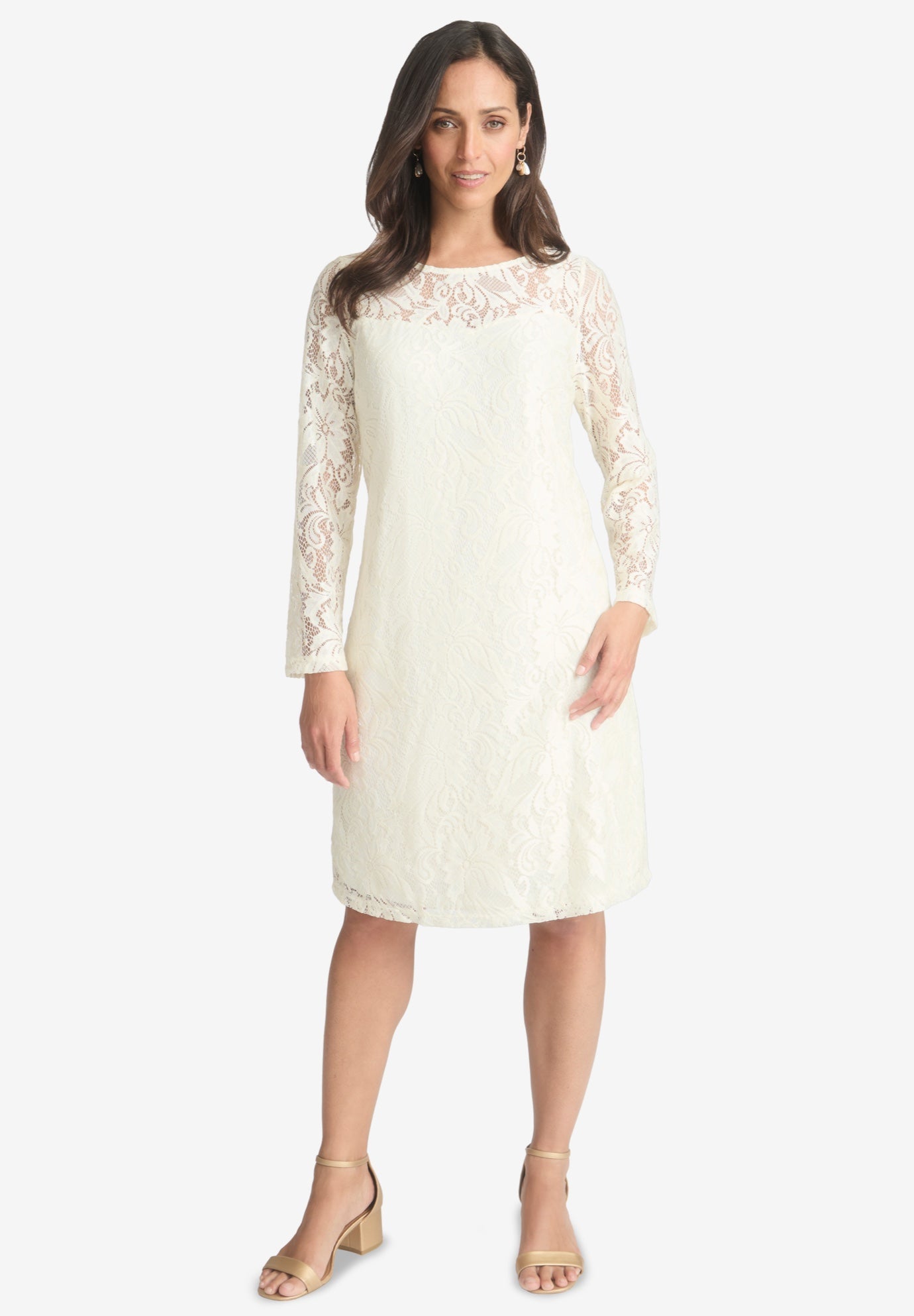 Stretch Lace Shift Dress image number 0