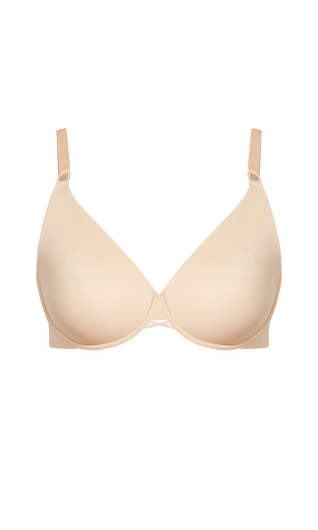 Plus Size Back Smoother Bra Beige Underwire Soft Lined Basic Contouring ...