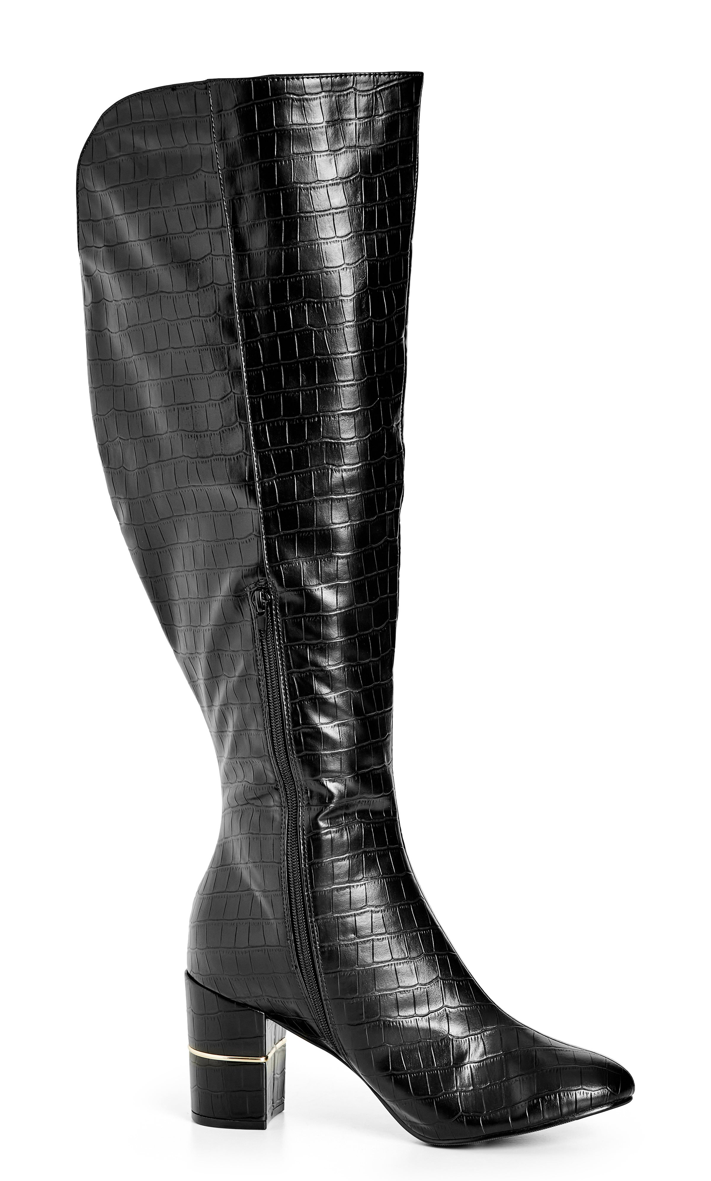 WIDE FIT Geordie Knee Boot - black | Avenue