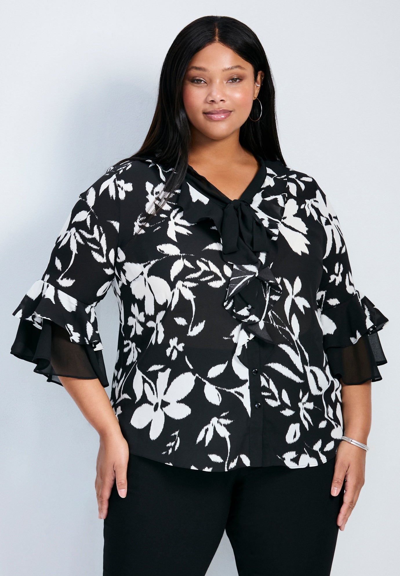 Cassie Frill Detail Blouse | Avenue