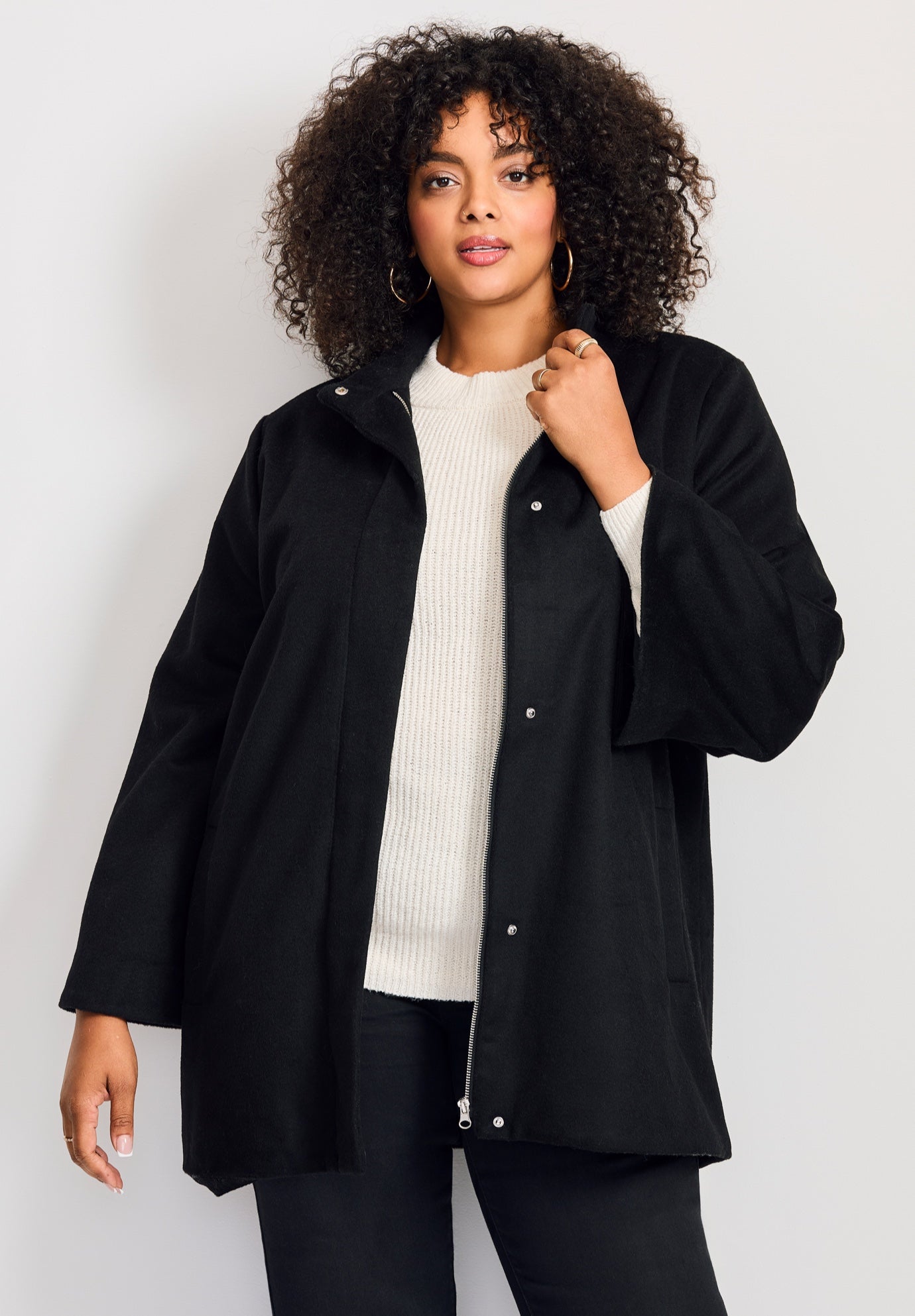 Brushed Wool Cape Coat | Avenue