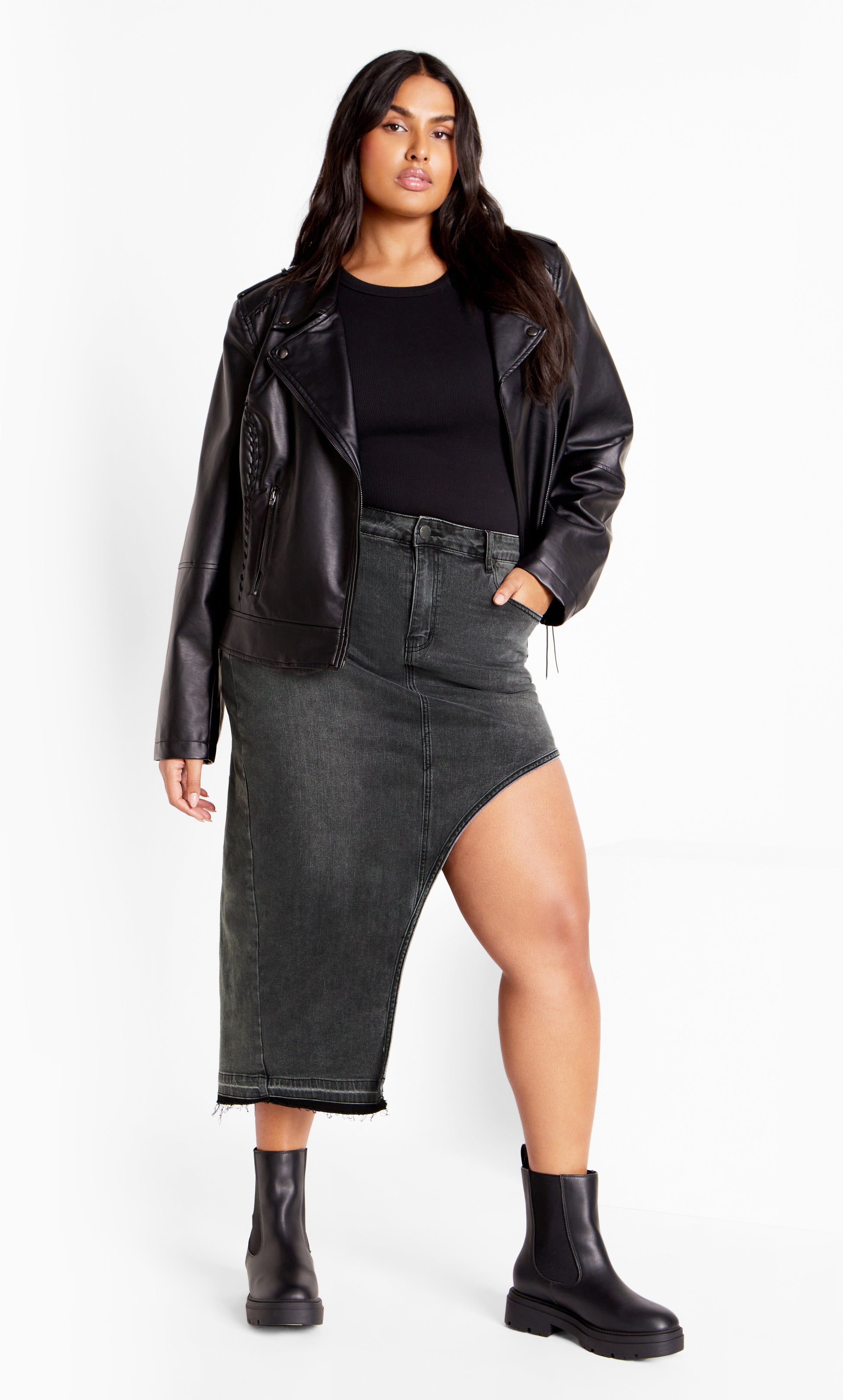 Remi Skirt - black wash | Avenue