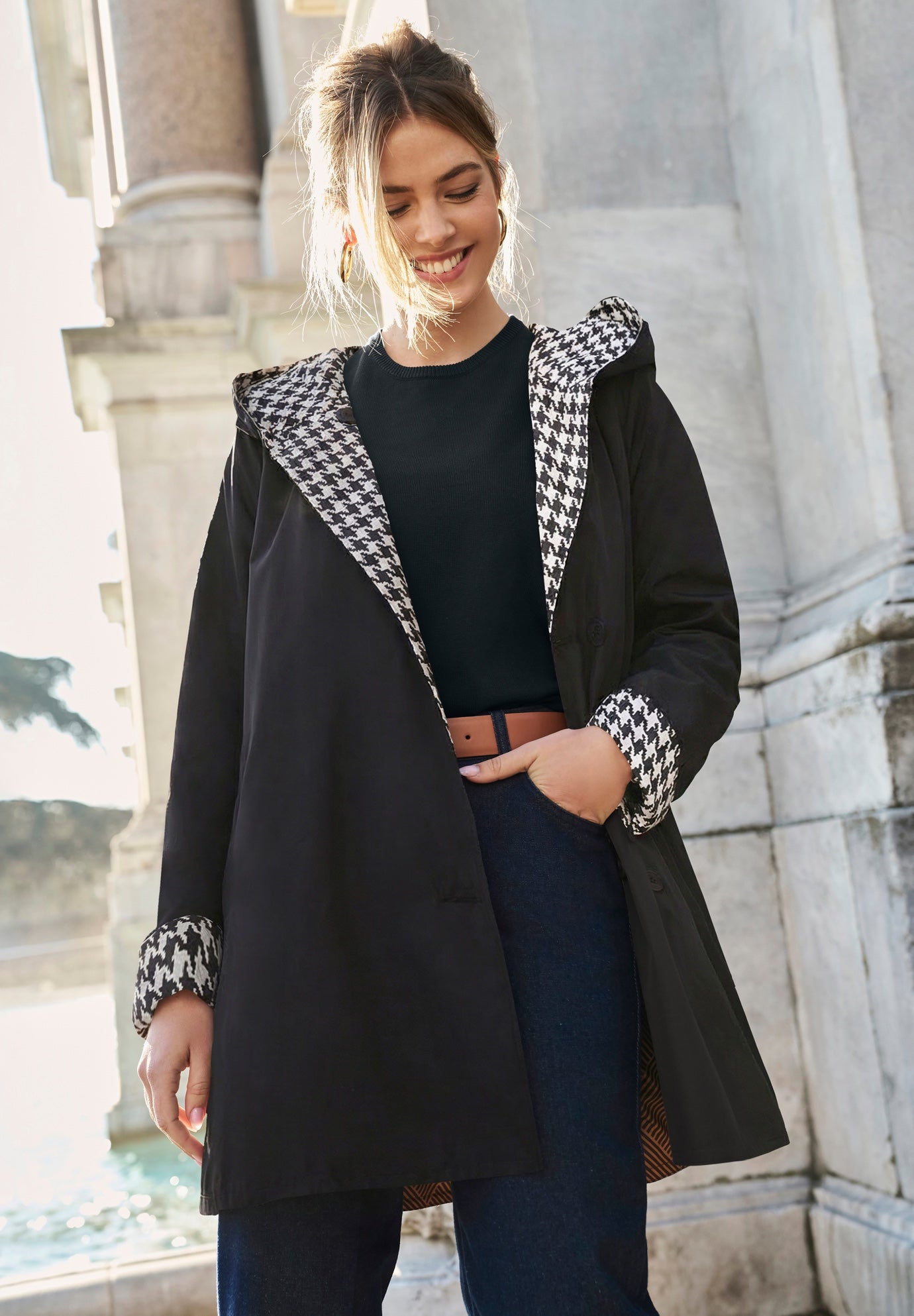 Reversible A-Line Raincoat | Avenue