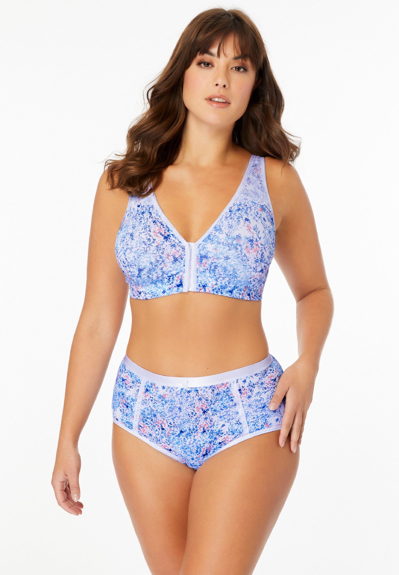 Striped Comfortable Light Beige-Friendly Fabric Bra and Panty Set
