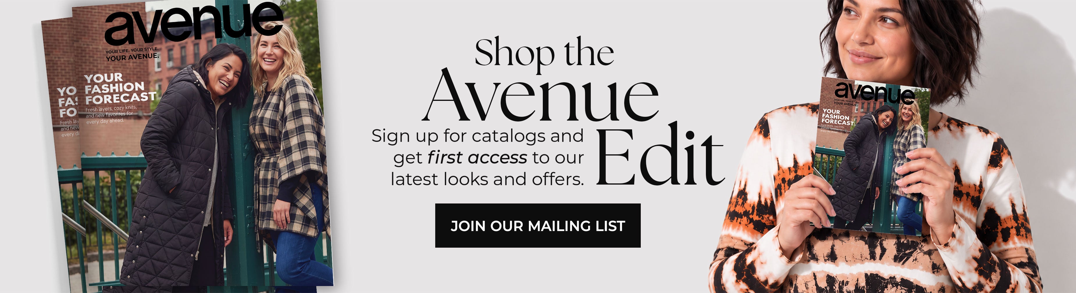 Shop the Avenue Edit — Join Our Mailing List