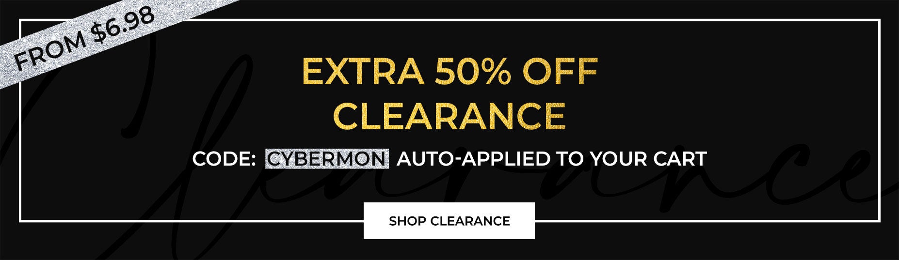 SHOP CLEARANCE 50% OFF