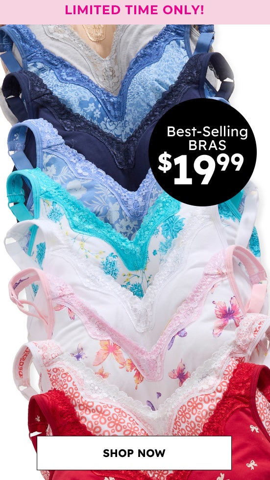 Best Selling Bras $19.99. Shop Now.