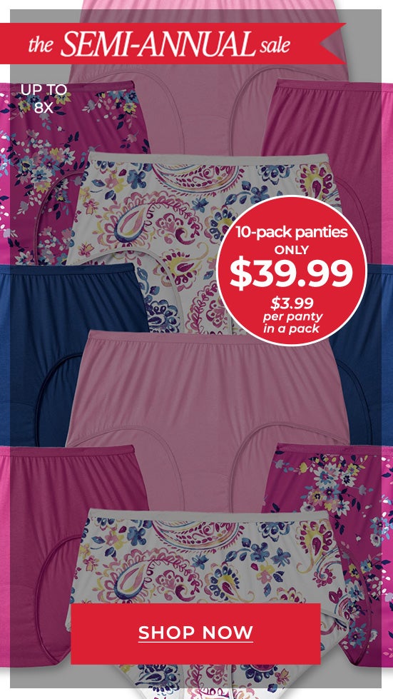 Shop 10-Pack Panties Only $39.99