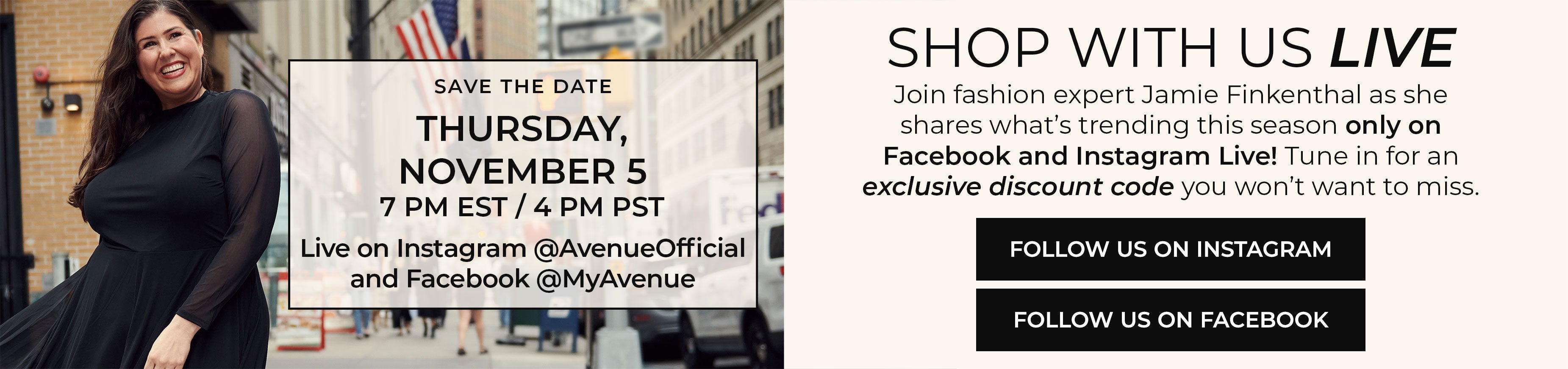Shop us With Live Follow Us on Instagram and Facebook