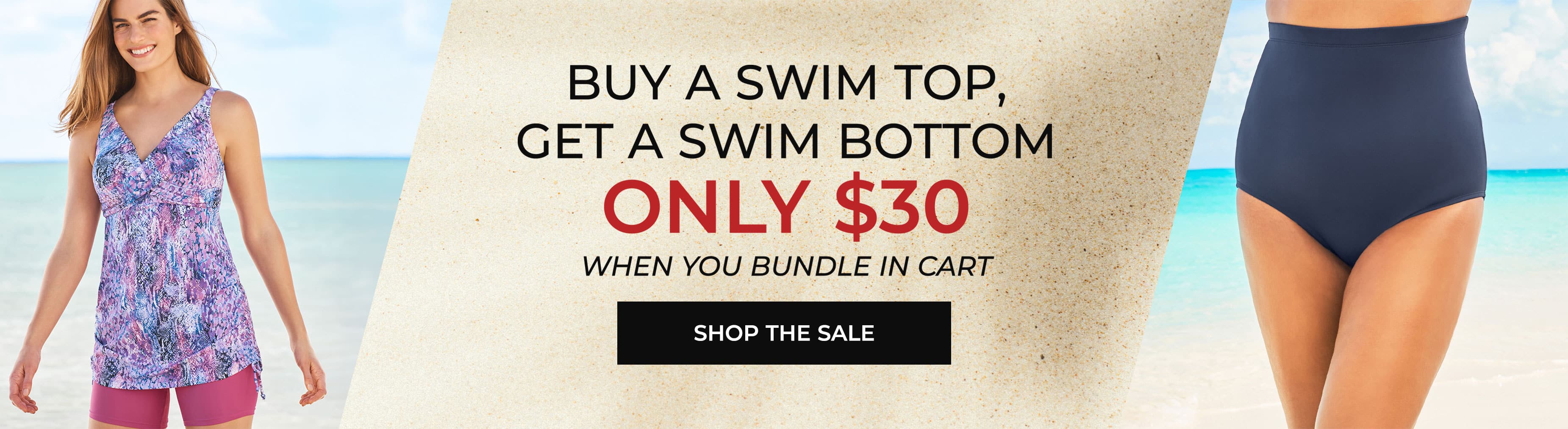 Buy a Swim Top, Get a Swim Bottom Only $30 When You Bundle in Cart