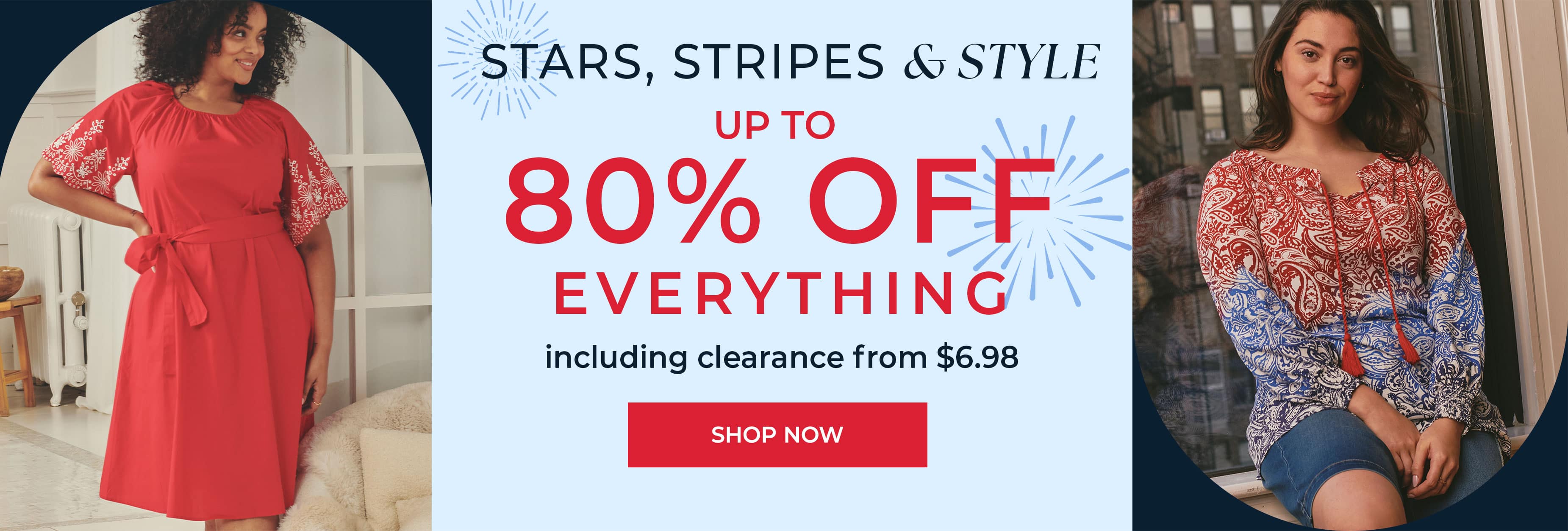 Stars, Stripes & Style — Up To 80% Off Everything — Shop Now